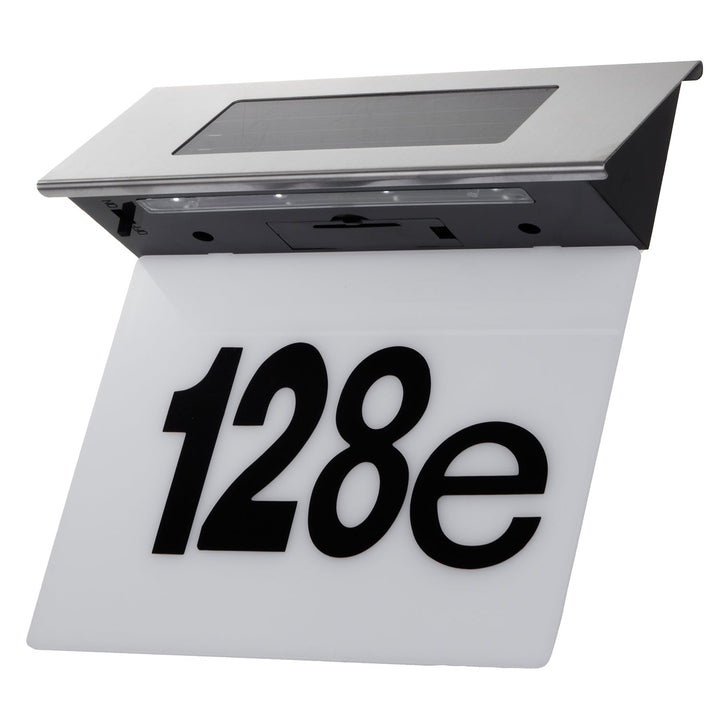 Solar LED-lampe med husnummer Maclean, IP44, 1W, 60lm, 6000K, batteri 600 mAh, 2,5V DC 70mA, MCE423