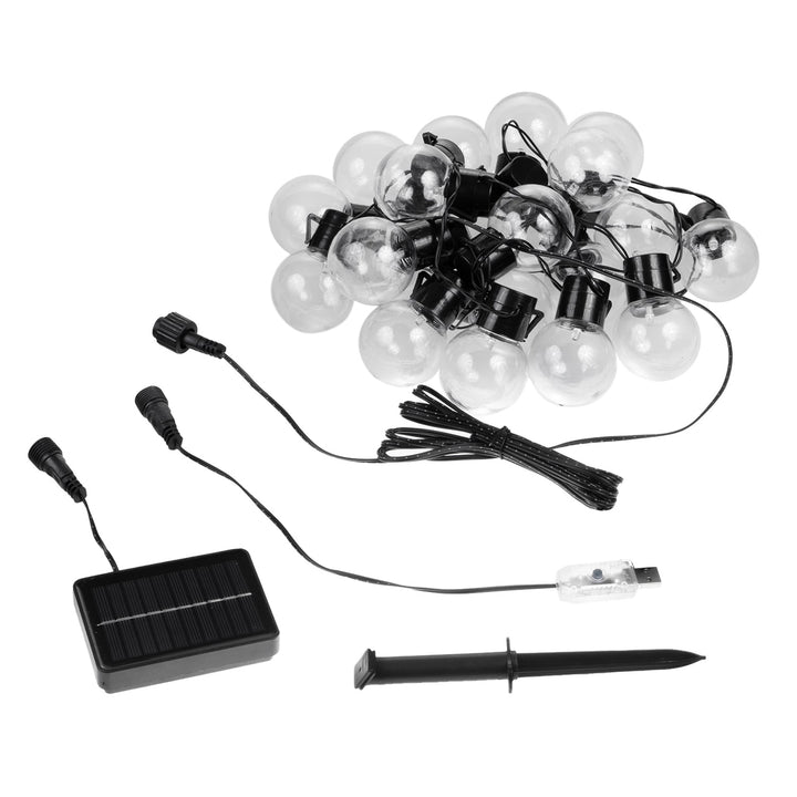Maclean 2-i-1 solcelledrevet LED-havebelysning, IP44, 3 W, 10 lm, 3000 K, 2*600 mAh batteri, 5 V DC, 7 m, MCE424