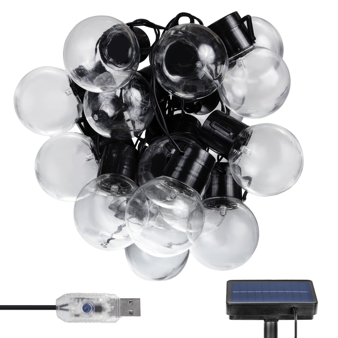 Maclean 2-i-1 solcelledrevet LED-havebelysning, IP44, 3 W, 10 lm, 3000 K, 2*600 mAh batteri, 5 V DC, 7 m, MCE424