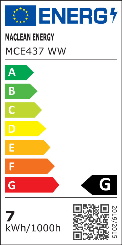 6x LED-pære Maclean, GU10, 7W, 220-240V~, 50/60Hz, varm hvid farve, 3000K, 490 lumen, MCE437 WW