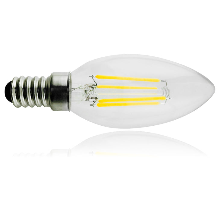 6x Maclean-pære, LED-glødepære E14, 4 W, 230 V, WW varm hvid 3000 K, 400 lm, Retro Edison dekorativ stearinlys C35, MCE285