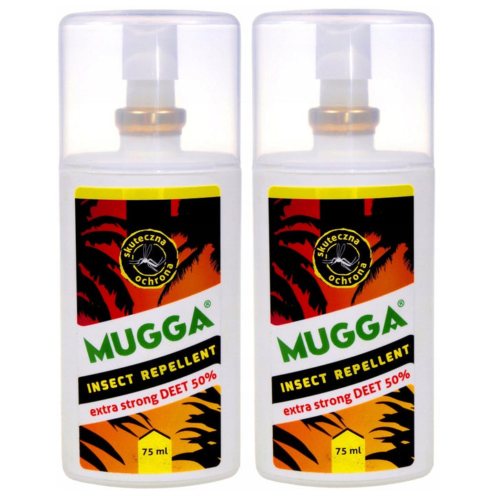 2x Insektmiddel Mugga Spray 50 % Deet 75 ml