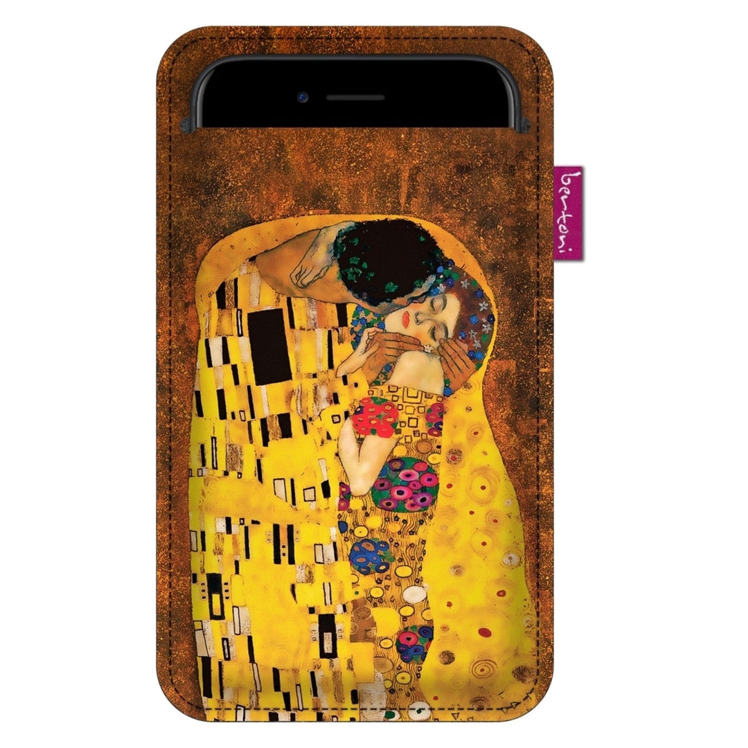Bertoni smartphone-etui, af økologisk filt, 105x195 mm, mønster Kys, EE0031