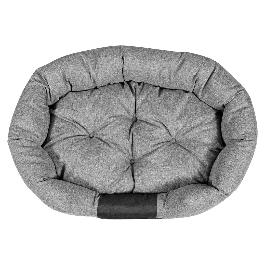 Oval hundeseng 115 x 95 cm vandtæt grå
