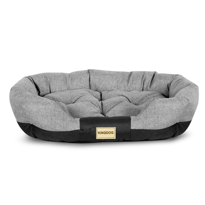 Oval hundeseng 115 x 95 cm vandtæt grå