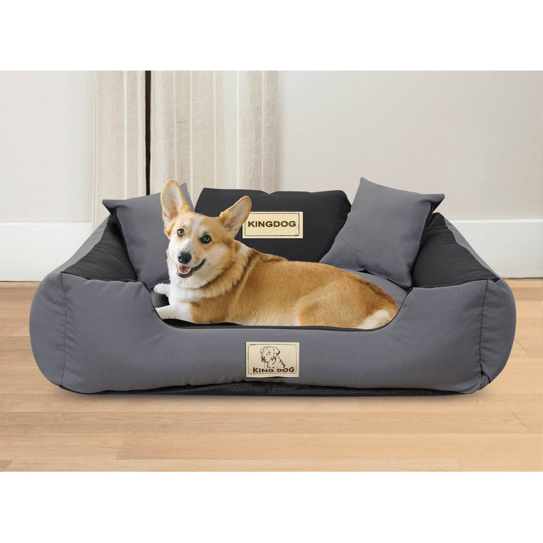 Hundeseng KINGDOG KINMIC75/65C-SZ 75x65 cm grå-sort