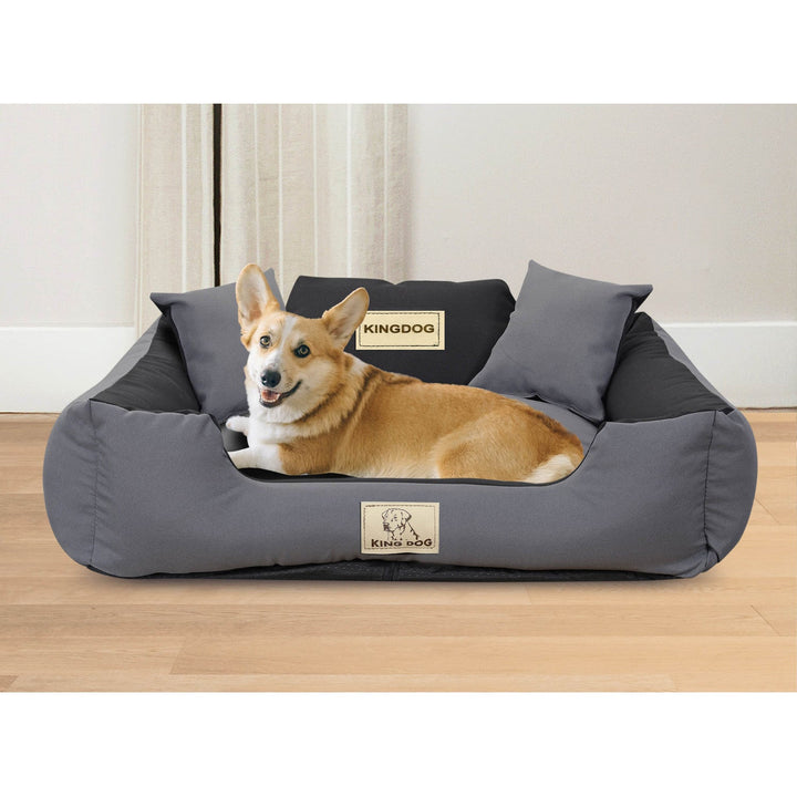 Hundeseng KINGDOG KINMIC75/65C-SZ 75x65 cm grå-sort