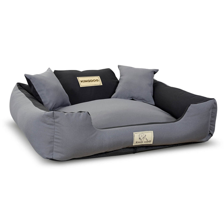 Hundeseng KINGDOG KINMIC100/75C-SZ 100x75 cm grå-sort