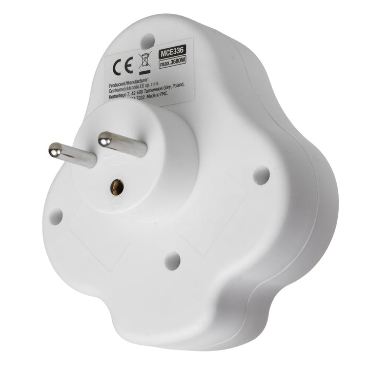 Maclean stikkontakt, forgreningsstik med 2 stik og USB A/C 2,4 A, type E, 2x16 A, MCE336 E