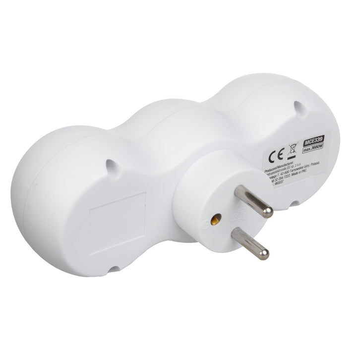 Maclean stikkontakt, forgreningsstik med 2 stik, 2x USB A/C, type E, 2x16A, MCE339 E