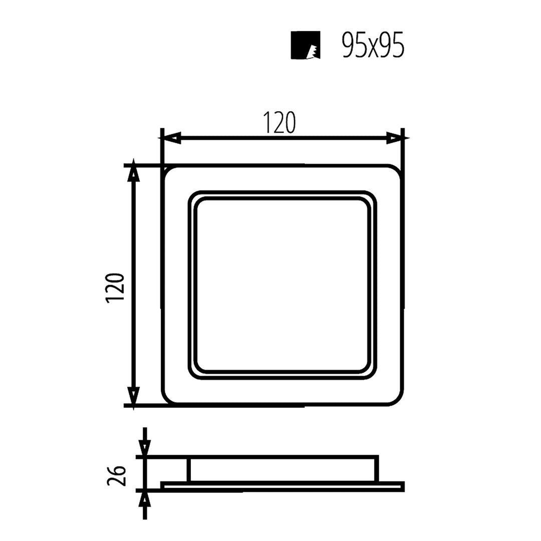 Maclean LED-loftsplade, indbygget SLIM, 9W, Neutral White 4000K, 120*120*26mm, 900lm, MCE373 S