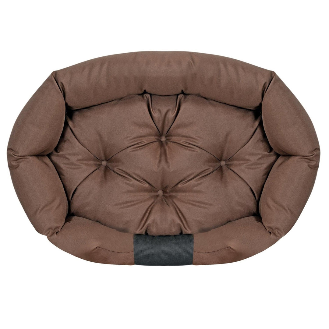 Oval hundeseng 100x75 cm, vandtæt, brun-sort CODUOWAL100/75BRA