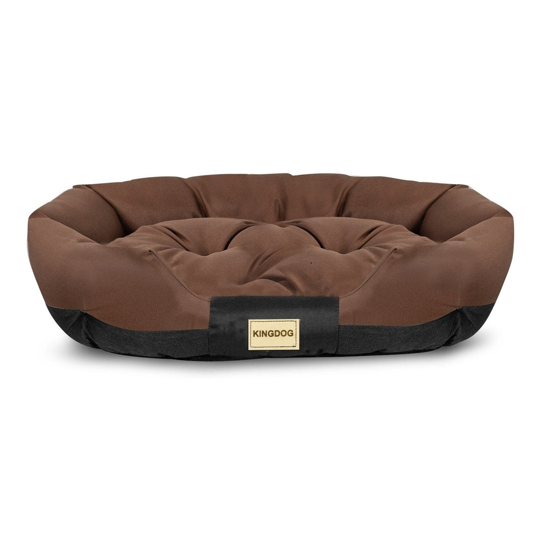 Oval hundeseng 115x95 cm vandtæt brun-sort CODUOWAL115/95BRA