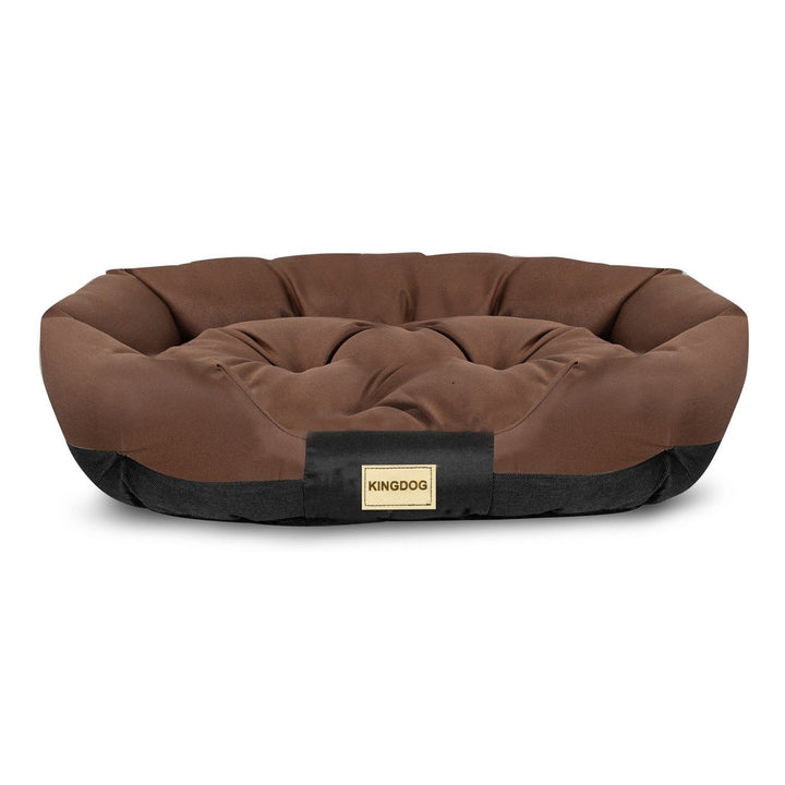 Oval hundeseng 130x105 cm vandtæt brun-sort CODUOWAL130/105BRA