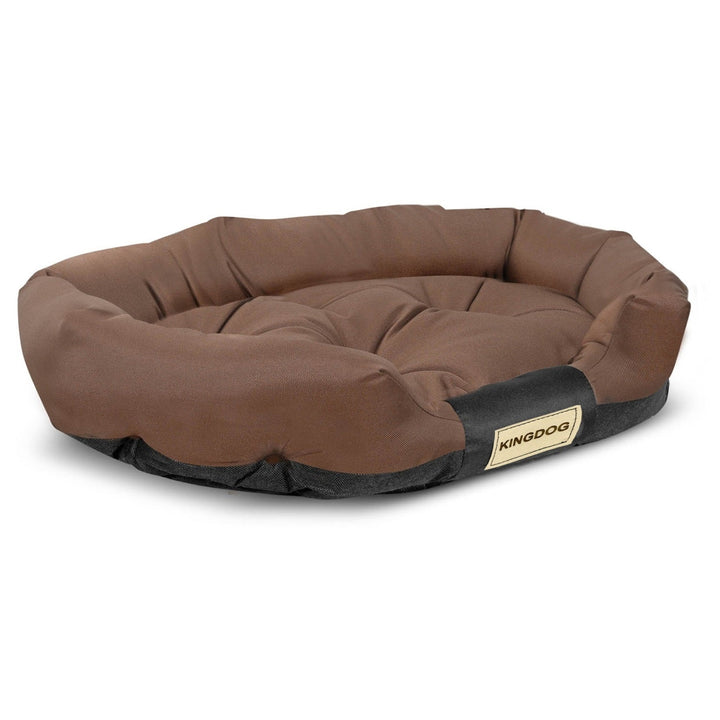 Oval hundeseng 130x105 cm vandtæt brun-sort CODUOWAL130/105BRA