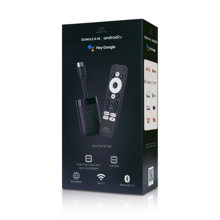 Homatics multimedieafspiller, 4k UHD Android TV 11, 8 GB, Dongle R