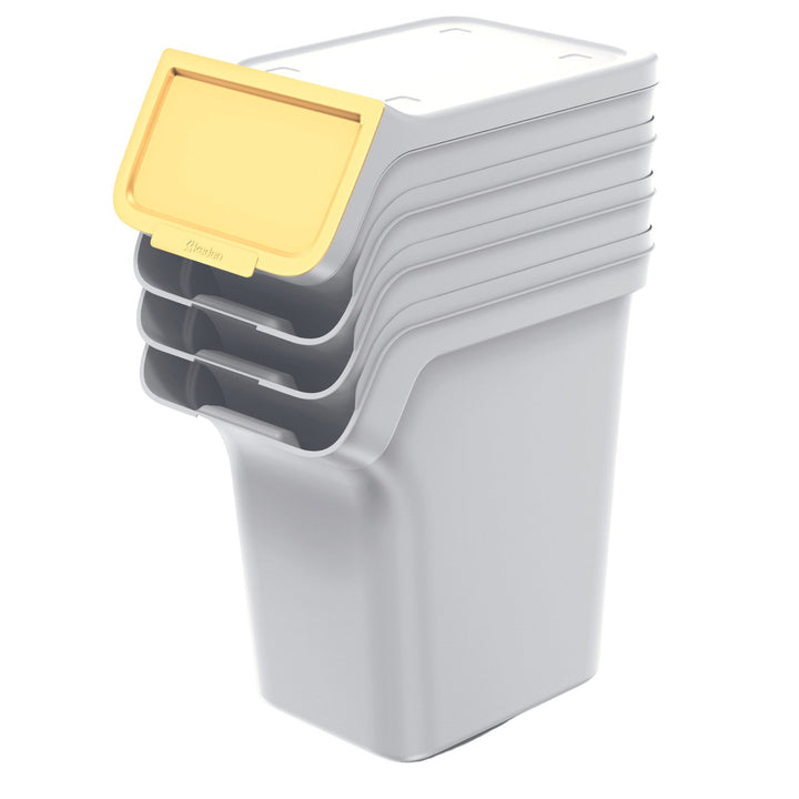 Keden affaldsspandssæt til affaldssortering, 4x20 liter, grå, Stackbox