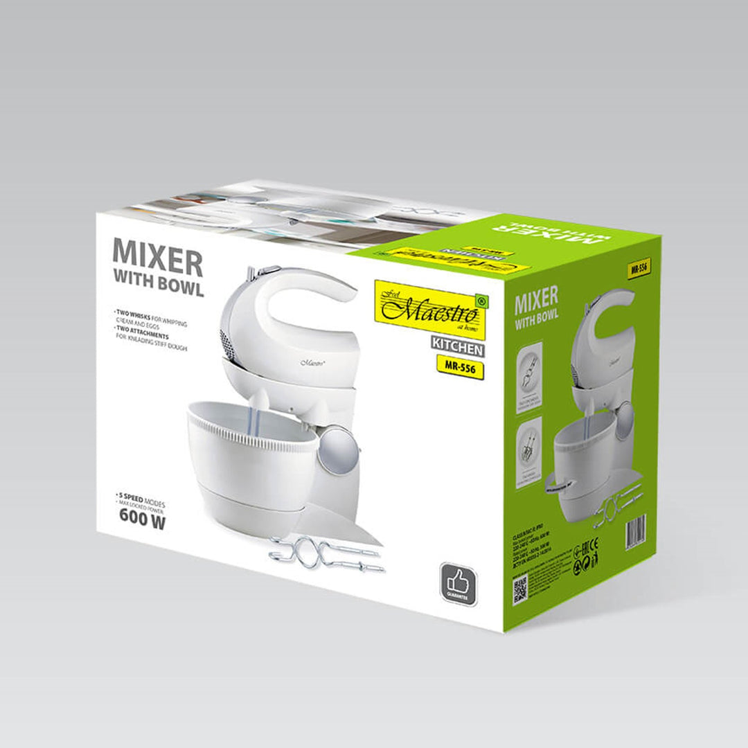 Maestro mixer, roterende skål, 5 hastigheder, Turbo-funktion, 600 W, sort, MR-556