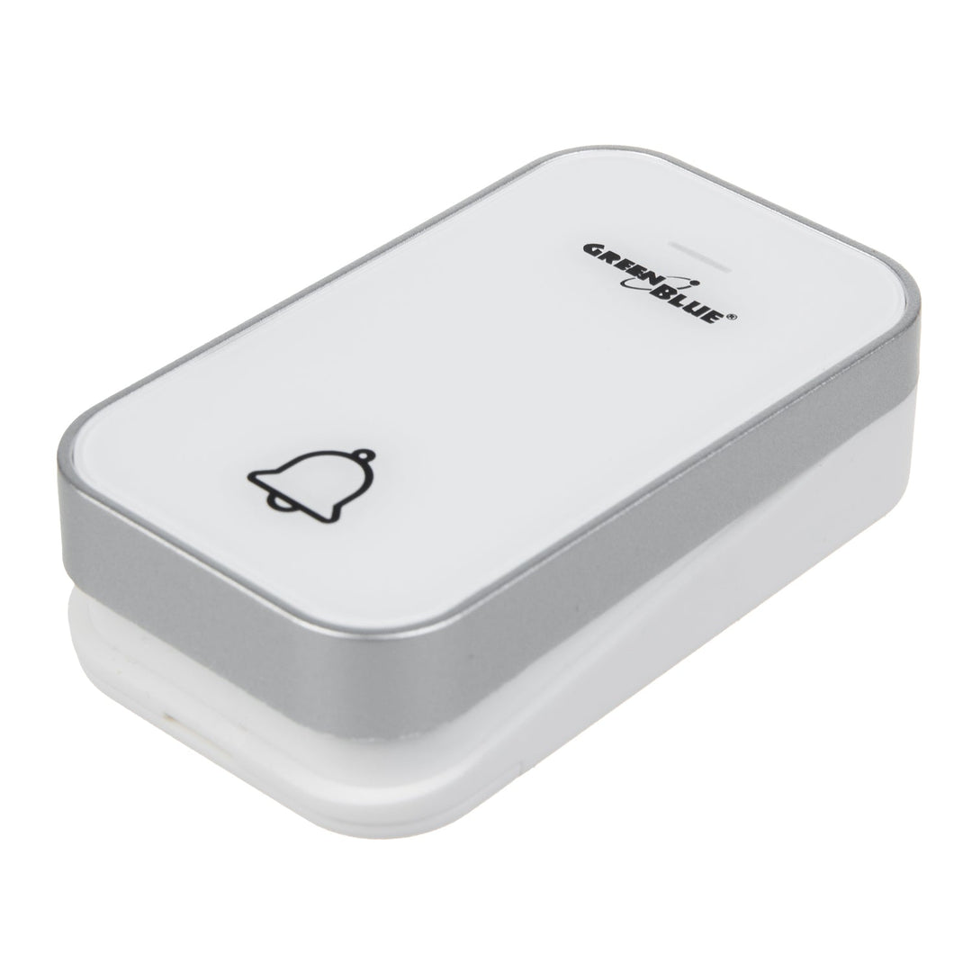 GreenBlue trådløs batterifri kinetisk dørklokke, 38 melodier, hvid, rækkevidde op til 200 m, IP44, GB157 W