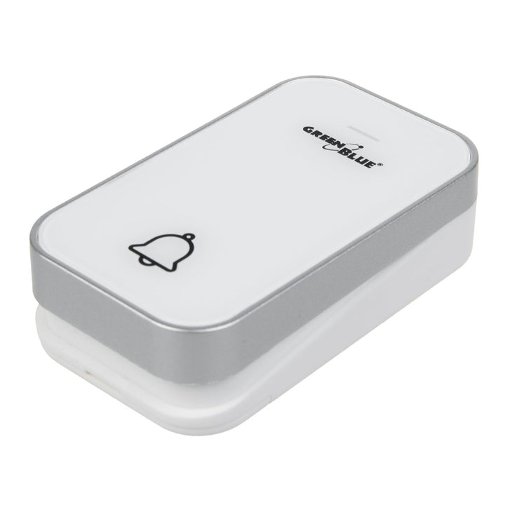 GreenBlue trådløs batterifri kinetisk dørklokke, 38 melodier, hvid, rækkevidde op til 200 m, IP44, GB157 W
