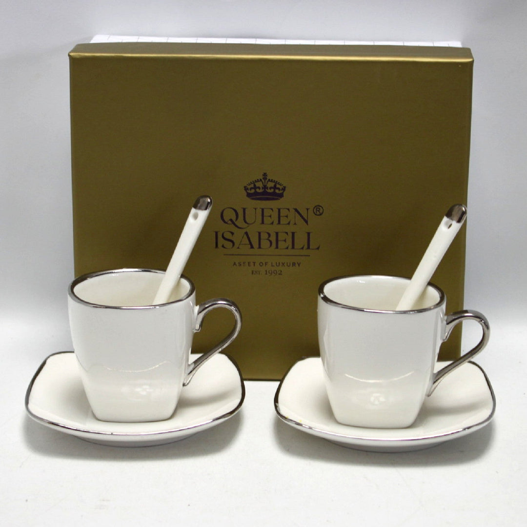 Espressokopper i porcelæn med underkopper Queen Isabell W23SV06-06471