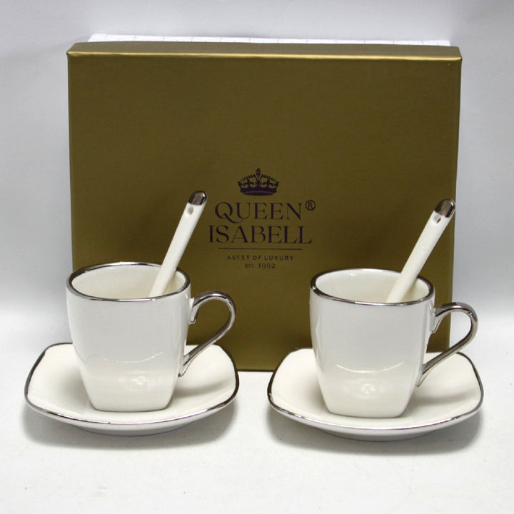 Espressokopper i porcelæn med underkopper Queen Isabell W23SV06-06471