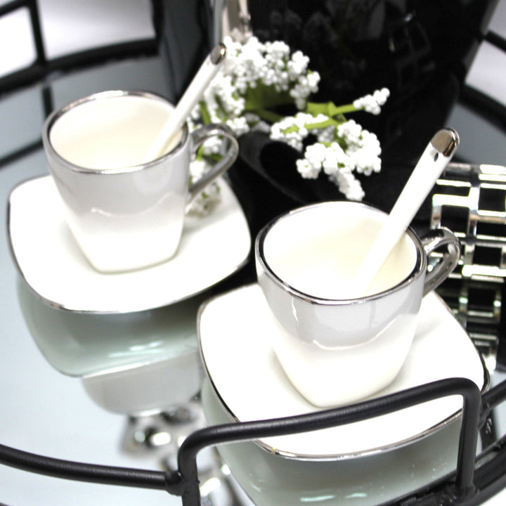 Espressokopper i porcelæn med underkopper Queen Isabell W23SV06-06471