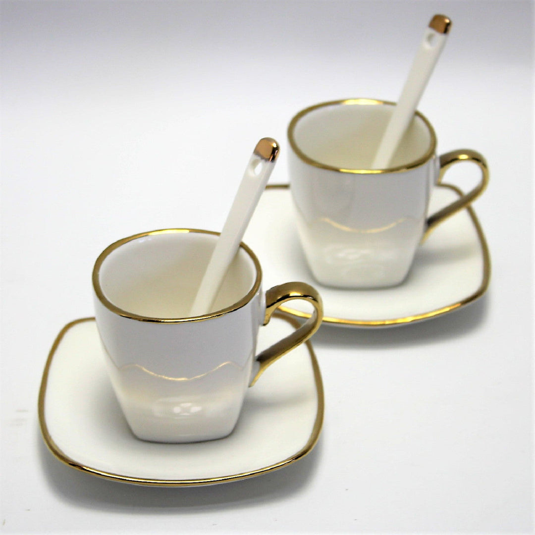 Espressokopper i porcelæn med underkopper Queen Isabell W23GD06-06464