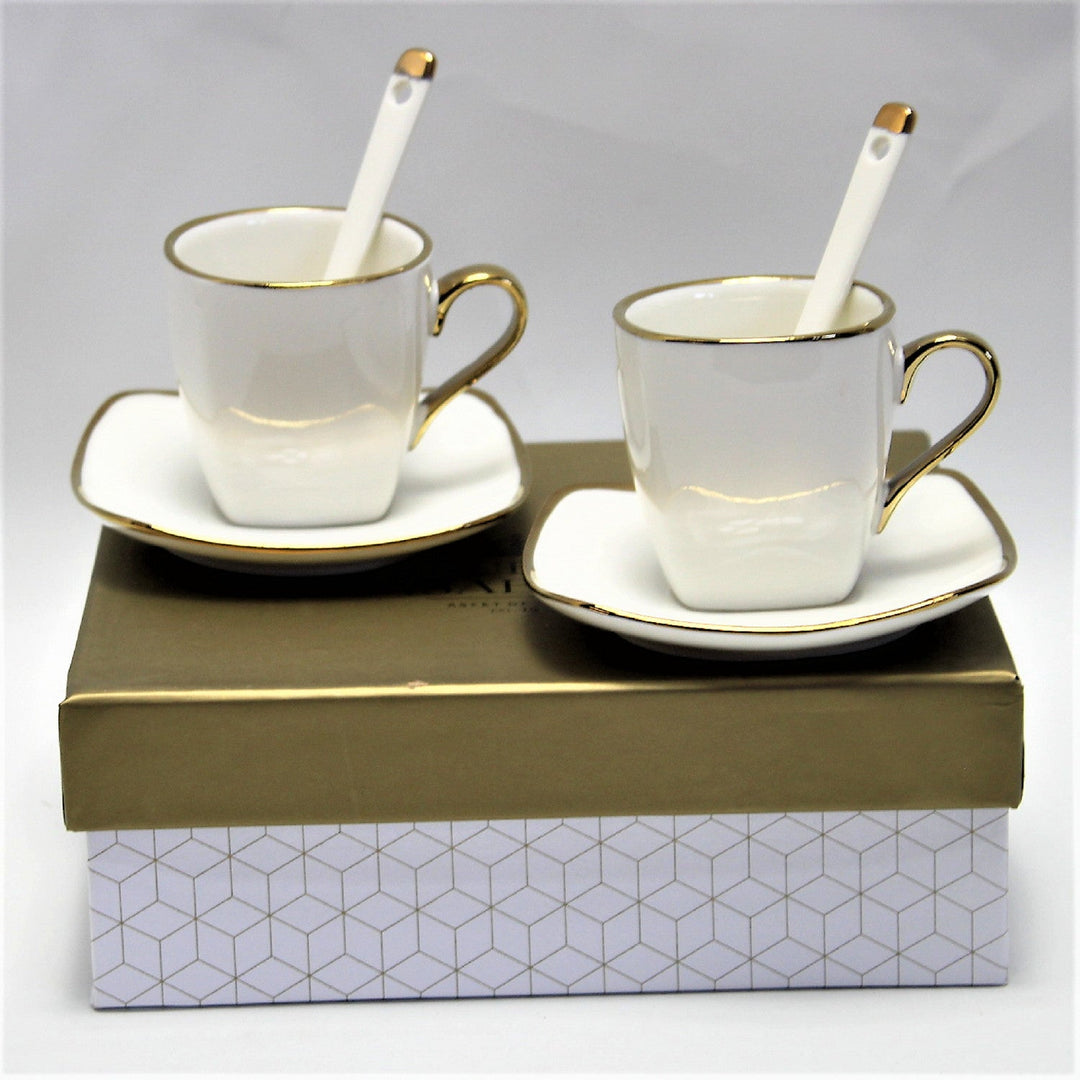 Espressokopper i porcelæn med underkopper Queen Isabell W23GD06-06464