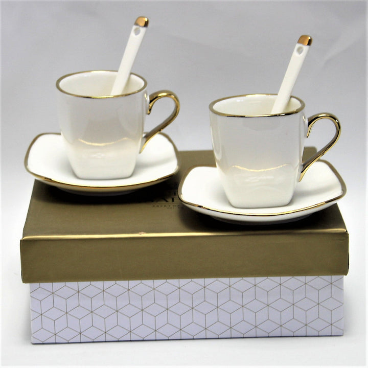 Espressokopper i porcelæn med underkopper Queen Isabell W23GD06-06464