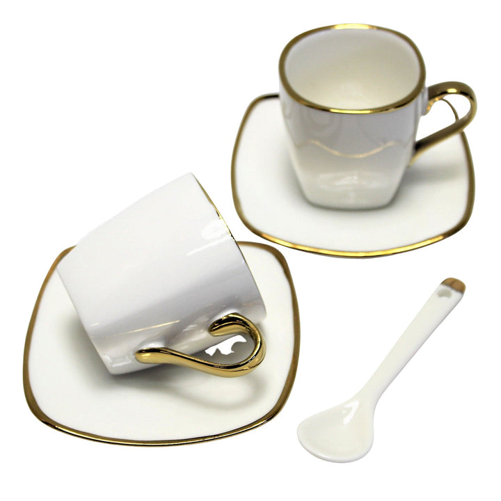 Espressokopper i porcelæn med underkopper Queen Isabell W23GD06-06464
