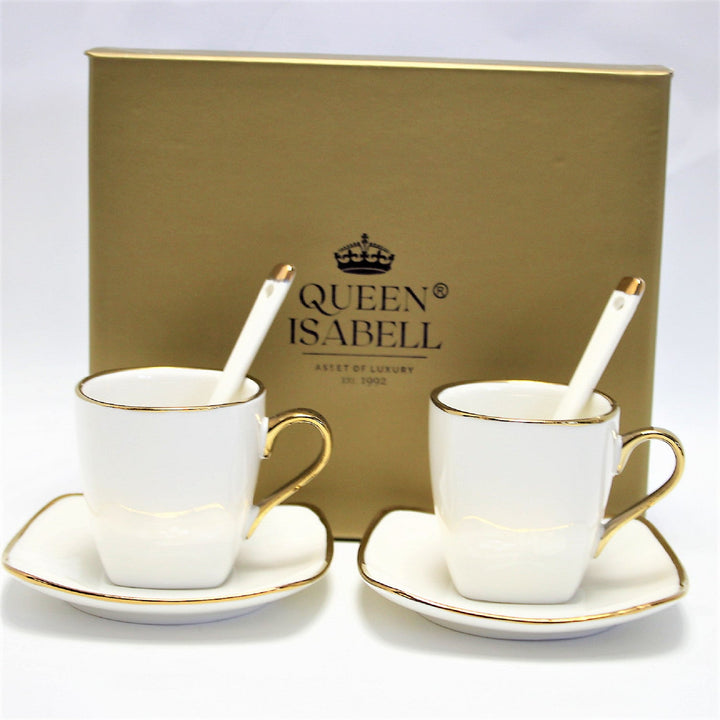 Espressokopper i porcelæn med underkopper Queen Isabell W23GD06-06464