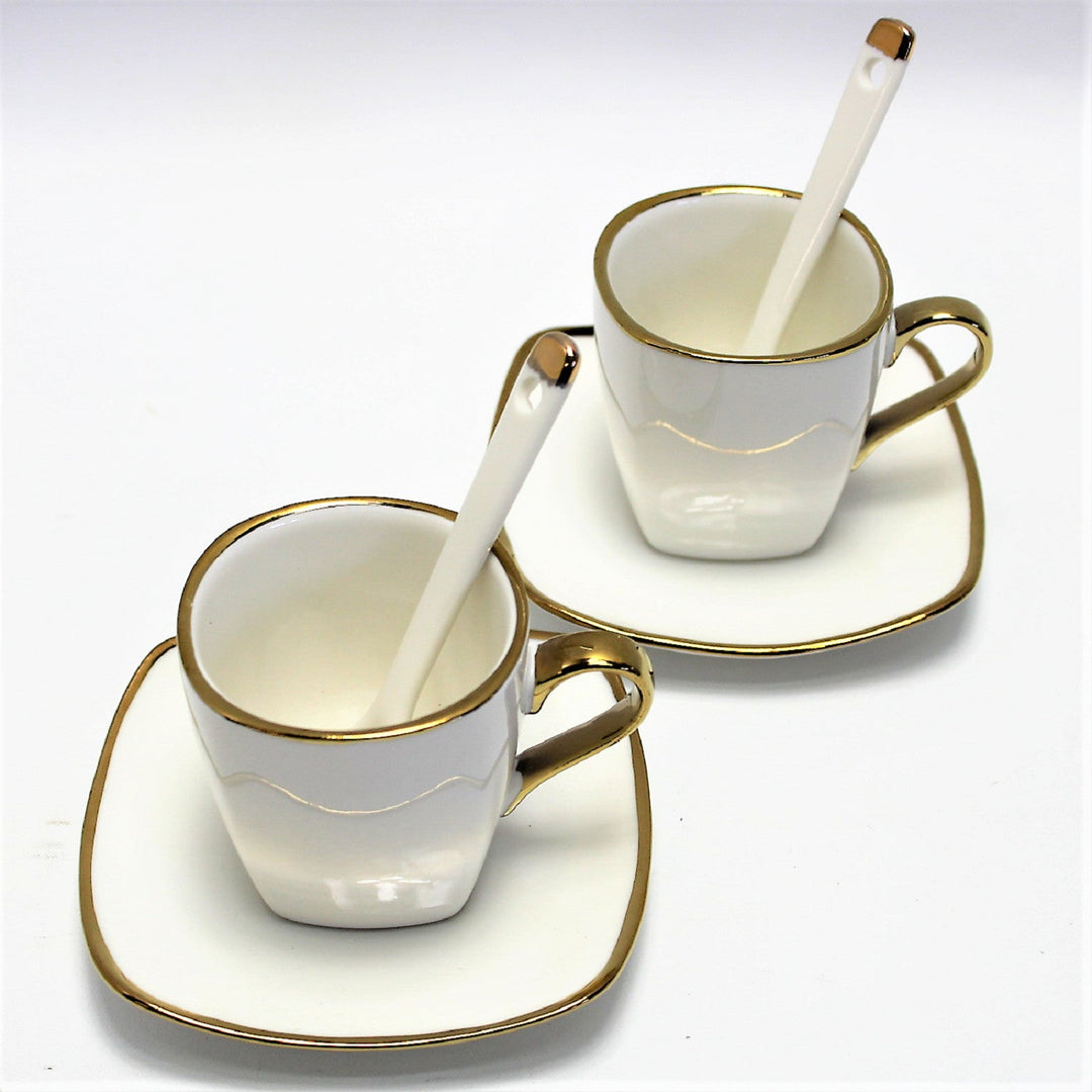 Espressokopper i porcelæn med underkopper Queen Isabell W23GD06-06464