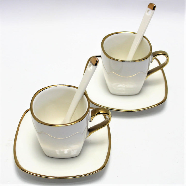 Espressokopper i porcelæn med underkopper Queen Isabell W23GD06-06464
