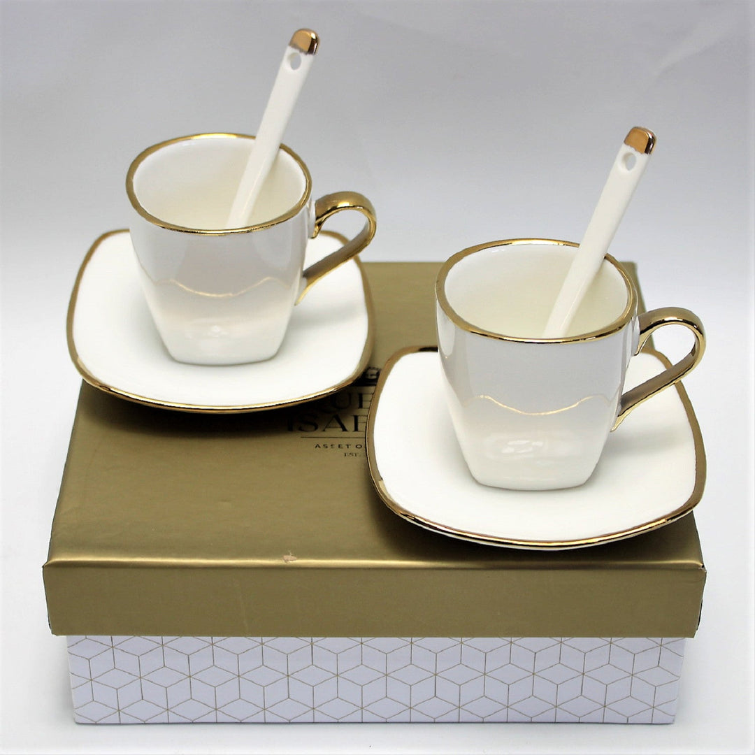 Espressokopper i porcelæn med underkopper Queen Isabell W23GD06-06464