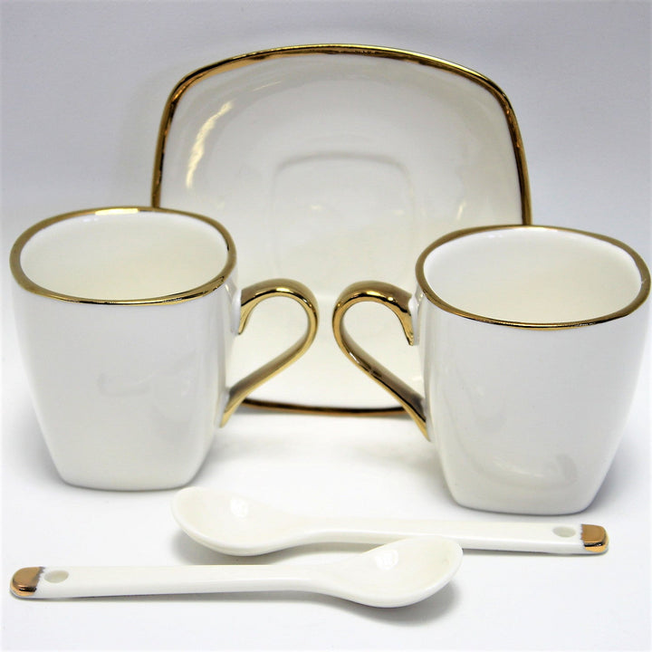 Espressokopper i porcelæn med underkopper Queen Isabell W23GD06-06464