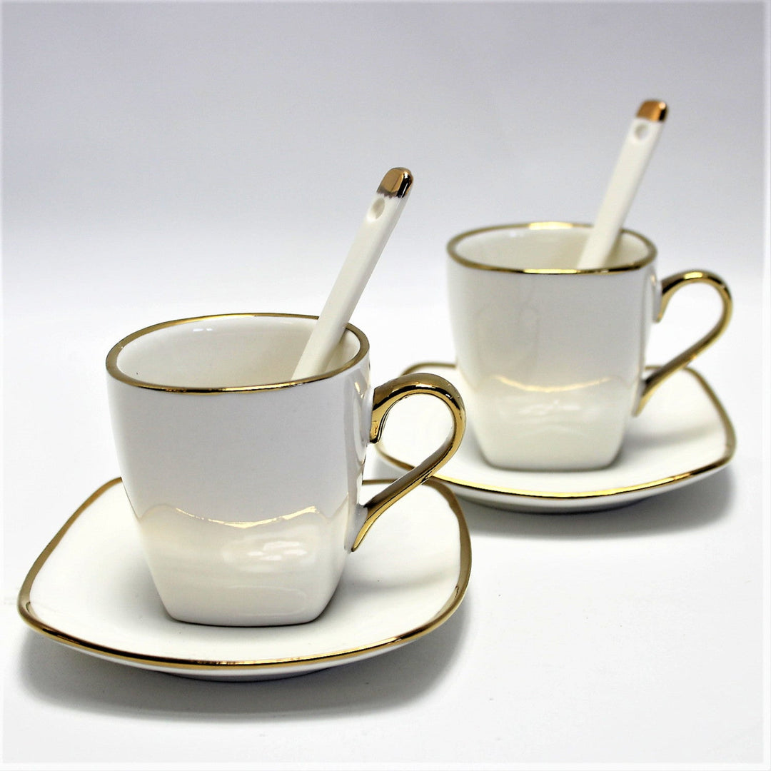 Espressokopper i porcelæn med underkopper Queen Isabell W23GD06-06464