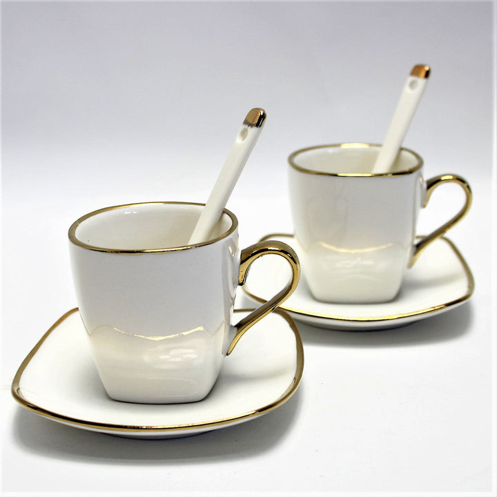 Espressokopper i porcelæn med underkopper Queen Isabell W23GD06-06464