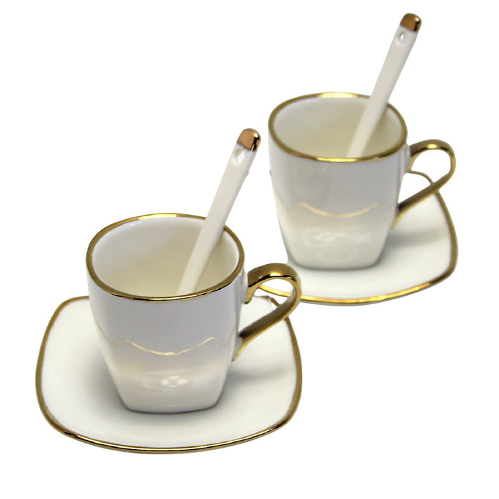 Espressokopper i porcelæn med underkopper Queen Isabell W23GD06-06464