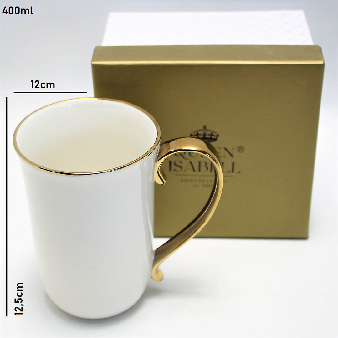 Stor kaffekop i porcelæn 400 ml Queen Isabell W23GD59-06426