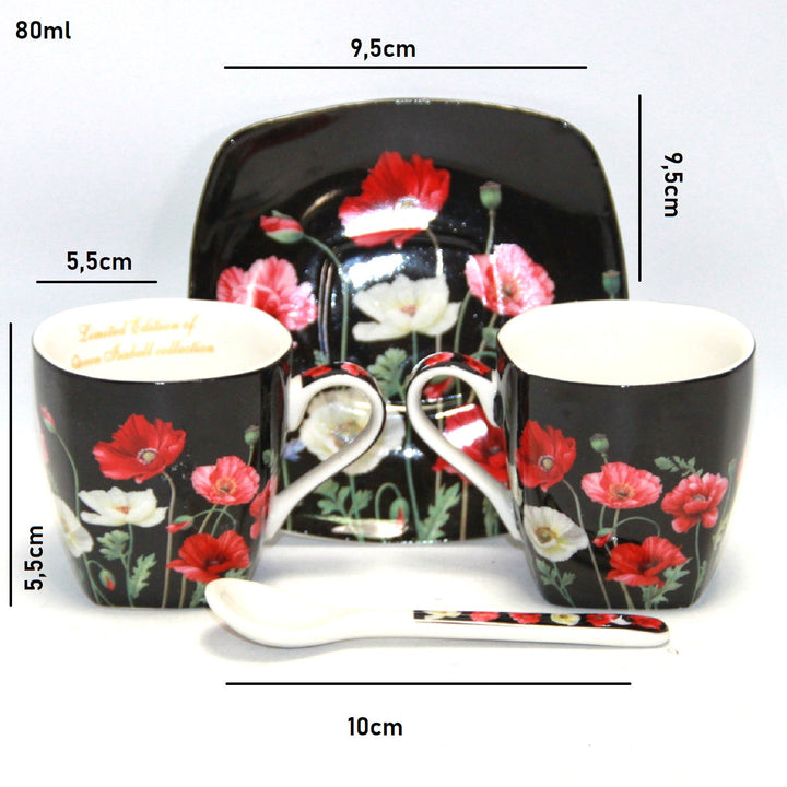 Espressokopper i porcelæn med underkopper Queen Isabell W9PB06-09510