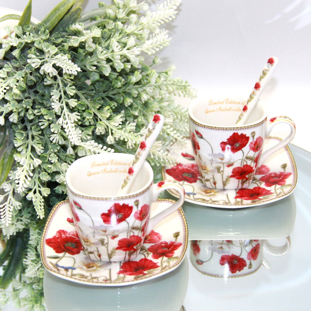 Espressokopper i porcelæn med underkopper Queen Isabell W9PWH06-09596