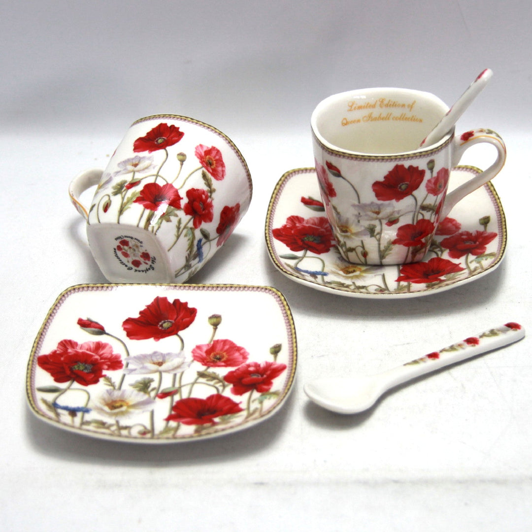 Espressokopper i porcelæn med underkopper Queen Isabell W9PWH06-09596