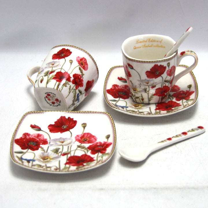 Espressokopper i porcelæn med underkopper Queen Isabell W9PWH06-09596