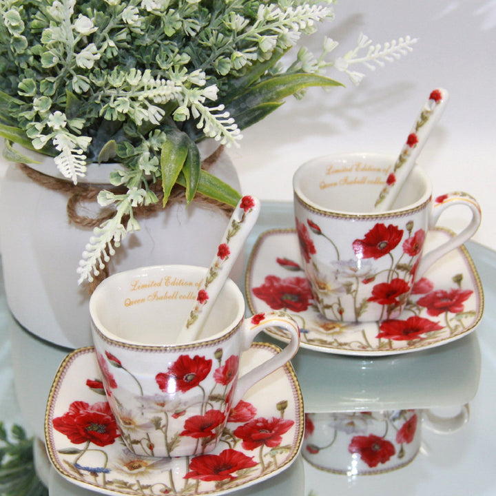 Espressokopper i porcelæn med underkopper Queen Isabell W9PWH06-09596