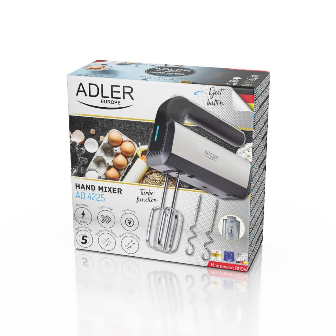 Adler håndmikser, 5 hastigheder, 800 W, Turbo-funktion, AD 4225