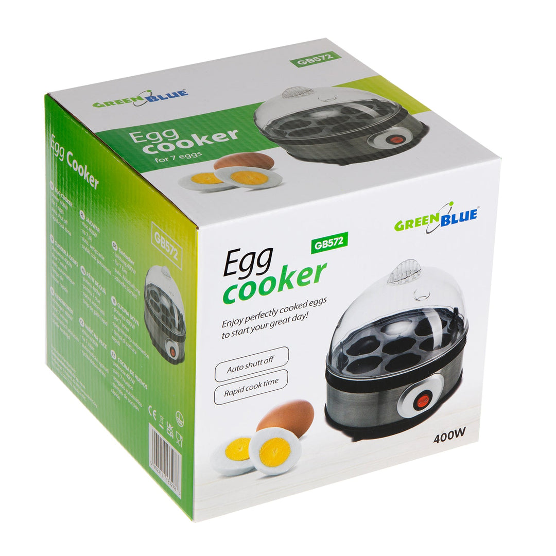 GreenBlue automatisk æggevarmer, effekt 400 W, til 7 æg, målebæger, 220-240 V~, 50 Hz, GB572