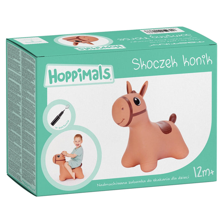 Hoppimals gummihopper, brun hest, pumpe, T-TFF-NN186
