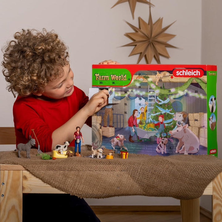 Adventskalender med figurer fra Schleich Farm World SLH98983