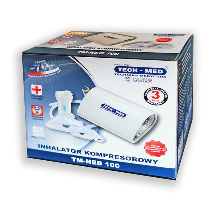 TECH-MED kompressor inhalator, til hele familien, 3 masker, TM-NEB 100